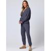 imageANRABESS Women 2 Piece Lounge Sets 2025 Fall Outfits Casual Waffle Knit Cardigan Sweater Pant Set Travel Airport ClothesNavy Blue