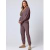 imageANRABESS Women 2 Piece Lounge Sets 2025 Fall Outfits Casual Waffle Knit Cardigan Sweater Pant Set Travel Airport ClothesNutmeg