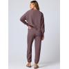 imageANRABESS Women 2 Piece Lounge Sets 2025 Fall Outfits Casual Waffle Knit Cardigan Sweater Pant Set Travel Airport ClothesNutmeg