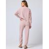 imageANRABESS Women 2 Piece Lounge Sets 2025 Fall Outfits Casual Waffle Knit Cardigan Sweater Pant Set Travel Airport ClothesPink