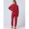 imageANRABESS Women 2 Piece Lounge Sets 2025 Fall Outfits Casual Waffle Knit Cardigan Sweater Pant Set Travel Airport ClothesRed