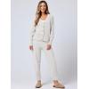 imageANRABESS Women 2 Piece Lounge Sets 2025 Fall Outfits Casual Waffle Knit Cardigan Sweater Pant Set Travel Airport ClothesWhite