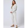 imageANRABESS Women 2 Piece Lounge Sets 2025 Fall Outfits Casual Waffle Knit Cardigan Sweater Pant Set Travel Airport ClothesWhite