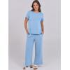 imageANRABESS Women 2 Piece Lounge Sets Summer Travel Sweat Outfits Short Sleeve Wide Leg Casual Matching Tracksuits ClothesBlue