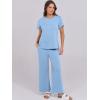 imageANRABESS Women 2 Piece Lounge Sets Summer Travel Sweat Outfits Short Sleeve Wide Leg Casual Matching Tracksuits ClothesBlue