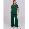 imageANRABESS Women 2 Piece Lounge Sets Summer Travel Sweat Outfits Short Sleeve Wide Leg Casual Matching Tracksuits ClothesDeep Green
