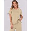 imageANRABESS Women 2 Piece Lounge Sets Summer Travel Sweat Outfits Short Sleeve Wide Leg Casual Matching Tracksuits ClothesKhaki