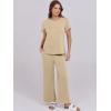 imageANRABESS Women 2 Piece Lounge Sets Summer Travel Sweat Outfits Short Sleeve Wide Leg Casual Matching Tracksuits ClothesKhaki