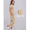imageANRABESS Women 2 Piece Lounge Sets Summer Travel Sweat Outfits Short Sleeve Wide Leg Casual Matching Tracksuits ClothesKhaki