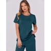 imageANRABESS Women 2 Piece Lounge Sets Summer Travel Sweat Outfits Short Sleeve Wide Leg Casual Matching Tracksuits ClothesLake Green