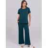 imageANRABESS Women 2 Piece Lounge Sets Summer Travel Sweat Outfits Short Sleeve Wide Leg Casual Matching Tracksuits ClothesLake Green