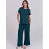 imageANRABESS Women 2 Piece Lounge Sets Summer Travel Sweat Outfits Short Sleeve Wide Leg Casual Matching Tracksuits ClothesLake Green