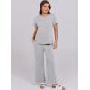 imageANRABESS Women 2 Piece Lounge Sets Summer Travel Sweat Outfits Short Sleeve Wide Leg Casual Matching Tracksuits ClothesLight Grey