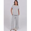 imageANRABESS Women 2 Piece Lounge Sets Summer Travel Sweat Outfits Short Sleeve Wide Leg Casual Matching Tracksuits ClothesLight Grey