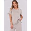 imageANRABESS Women 2 Piece Lounge Sets Summer Travel Sweat Outfits Short Sleeve Wide Leg Casual Matching Tracksuits ClothesLight Khaki