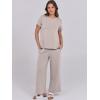 imageANRABESS Women 2 Piece Lounge Sets Summer Travel Sweat Outfits Short Sleeve Wide Leg Casual Matching Tracksuits ClothesLight Khaki