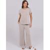 imageANRABESS Women 2 Piece Lounge Sets Summer Travel Sweat Outfits Short Sleeve Wide Leg Casual Matching Tracksuits ClothesLight Khaki