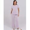imageANRABESS Women 2 Piece Lounge Sets Summer Travel Sweat Outfits Short Sleeve Wide Leg Casual Matching Tracksuits ClothesLight Purple