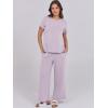 imageANRABESS Women 2 Piece Lounge Sets Summer Travel Sweat Outfits Short Sleeve Wide Leg Casual Matching Tracksuits ClothesLight Purple