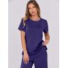 imageANRABESS Women 2 Piece Lounge Sets Summer Travel Sweat Outfits Short Sleeve Wide Leg Casual Matching Tracksuits ClothesNavy Blue