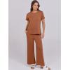 imageANRABESS Women 2 Piece Lounge Sets Summer Travel Sweat Outfits Short Sleeve Wide Leg Casual Matching Tracksuits ClothesRust
