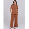 imageANRABESS Women 2 Piece Lounge Sets Summer Travel Sweat Outfits Short Sleeve Wide Leg Casual Matching Tracksuits ClothesRust