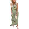 imageANRABESS Women Casual Loose Sundress Sleeveless Split Maxi Long Beach Shirt Dress Travel Vacation 2025 Summer OutfitsFloral Pea Green