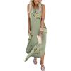 imageANRABESS Women Casual Loose Sundress Sleeveless Split Maxi Long Beach Shirt Dress Travel Vacation 2025 Summer OutfitsFloral Pea Green