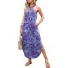 imageANRABESS Women Summer Halter Neck Sundress Sleeveless Split Side Casual Beach Travel Vacation Maxi Long Dress with PocketsBlue Cashew