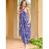 imageANRABESS Women Summer Halter Neck Sundress Sleeveless Split Side Casual Beach Travel Vacation Maxi Long Dress with PocketsBlue Cashew