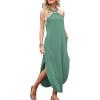 imageANRABESS Women Summer Halter Neck Sundress Sleeveless Split Side Casual Beach Travel Vacation Maxi Long Dress with PocketsGrass