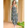 imageANRABESS Women Summer Halter Neck Sundress Sleeveless Split Side Casual Beach Travel Vacation Maxi Long Dress with PocketsLeaf