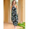 imageANRABESS Women Summer Halter Neck Sundress Sleeveless Split Side Casual Beach Travel Vacation Maxi Long Dress with PocketsLeaf Printed