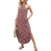 imageANRABESS Women Summer Halter Neck Sundress Sleeveless Split Side Casual Beach Travel Vacation Maxi Long Dress with PocketsLeopard