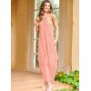 imageANRABESS Women Summer Halter Neck Sundress Sleeveless Split Side Casual Beach Travel Vacation Maxi Long Dress with PocketsPink