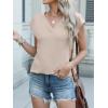 imageANRABESS Women Tops Cap Sleeve Textured Dressy Casual V Neck Shirts 2025 Summer Business Work Blouses OutfitsApricot