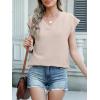 imageANRABESS Women Tops Cap Sleeve Textured Dressy Casual V Neck Shirts 2025 Summer Business Work Blouses OutfitsApricot