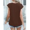imageANRABESS Women Tops Cap Sleeve Textured Dressy Casual V Neck Shirts 2025 Summer Business Work Blouses OutfitsBrown