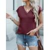 imageANRABESS Women Tops Cap Sleeve Textured Dressy Casual V Neck Shirts 2025 Summer Business Work Blouses OutfitsBurgundy