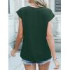 imageANRABESS Women Tops Cap Sleeve Textured Dressy Casual V Neck Shirts 2025 Summer Business Work Blouses OutfitsDark Green