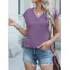 imageANRABESS Women Tops Cap Sleeve Textured Dressy Casual V Neck Shirts 2025 Summer Business Work Blouses OutfitsDark Purple