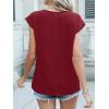 imageANRABESS Women Tops Cap Sleeve Textured Dressy Casual V Neck Shirts 2025 Summer Business Work Blouses OutfitsDark Red