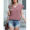 imageANRABESS Women Tops Cap Sleeve Textured Dressy Casual V Neck Shirts 2025 Summer Business Work Blouses OutfitsDusty Rose