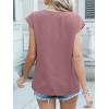 imageANRABESS Women Tops Cap Sleeve Textured Dressy Casual V Neck Shirts 2025 Summer Business Work Blouses OutfitsDusty Rose