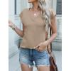 imageANRABESS Women Tops Cap Sleeve Textured Dressy Casual V Neck Shirts 2025 Summer Business Work Blouses OutfitsKhaki