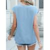 imageANRABESS Women Tops Cap Sleeve Textured Dressy Casual V Neck Shirts 2025 Summer Business Work Blouses OutfitsLight Blue