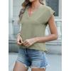 imageANRABESS Women Tops Cap Sleeve Textured Dressy Casual V Neck Shirts 2025 Summer Business Work Blouses OutfitsLight Green