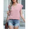 imageANRABESS Women Tops Cap Sleeve Textured Dressy Casual V Neck Shirts 2025 Summer Business Work Blouses OutfitsLight Pink