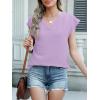 imageANRABESS Women Tops Cap Sleeve Textured Dressy Casual V Neck Shirts 2025 Summer Business Work Blouses OutfitsLight Purple
