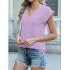 imageANRABESS Women Tops Cap Sleeve Textured Dressy Casual V Neck Shirts 2025 Summer Business Work Blouses OutfitsLight Purple